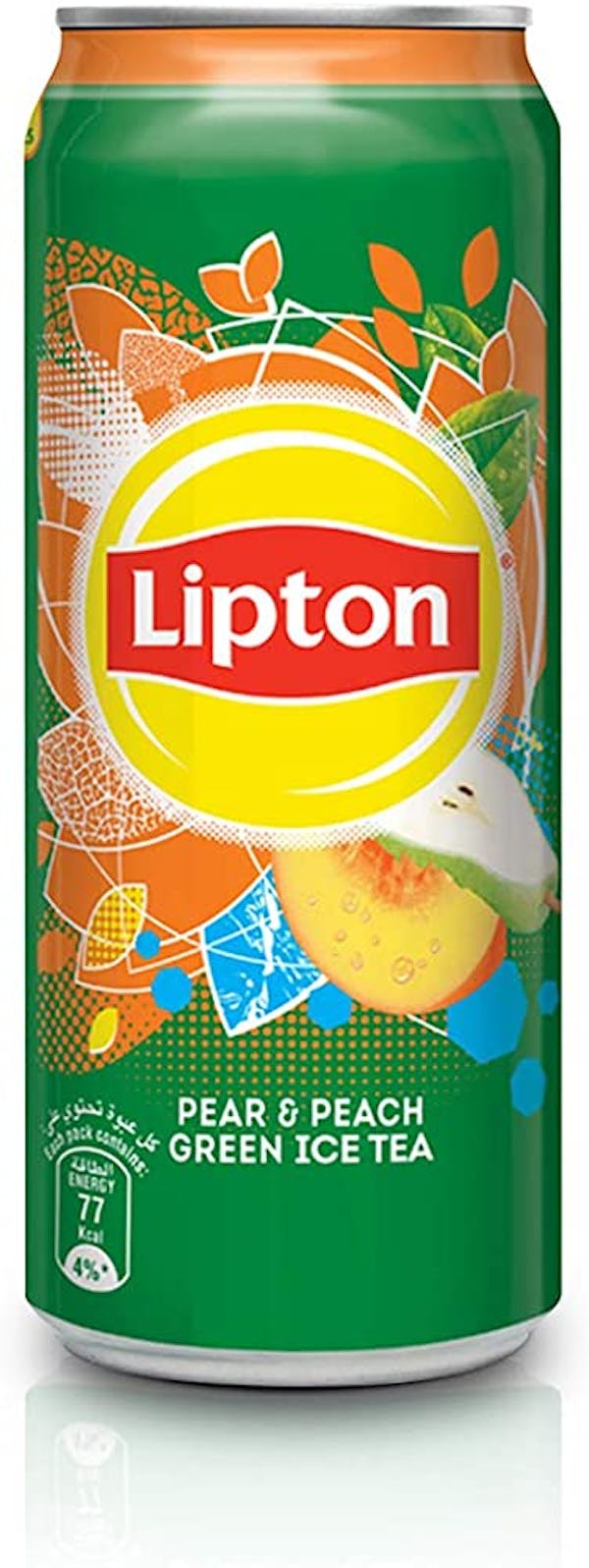 السعرات الحرارية في ليبتون ايس تي شاي اخضر بالكمثرى والخوخ