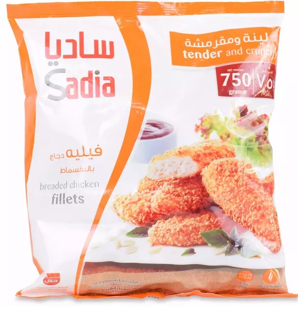 السعرات الحرارية في فيليه دجاج بالبقسماط ساديا 100 جم