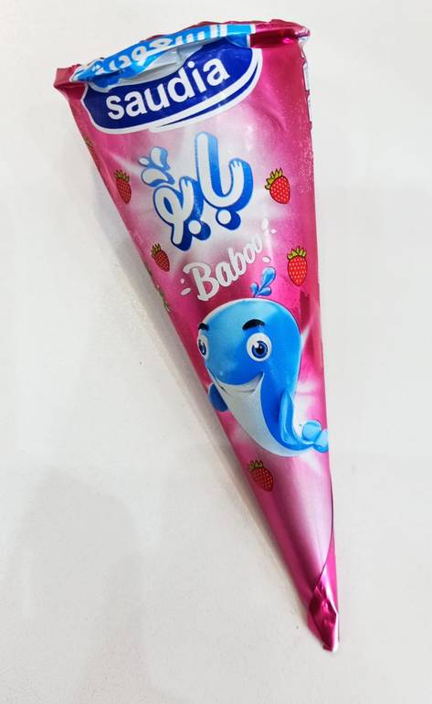 السعرات الحرارية في ايسكريم بابو بالفراولة و البسكوت