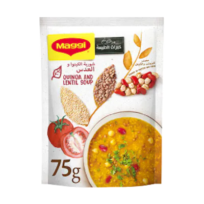 شوربة الكينوا والعدس ماجي