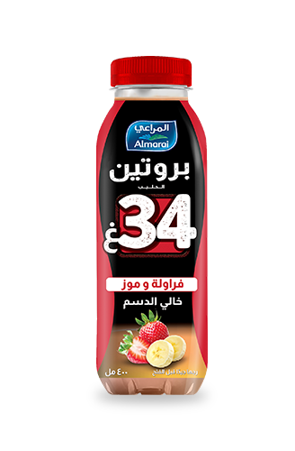 حليب بروتين المراعي بالفراوله والموز