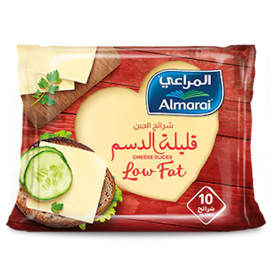 جبنة شرائح الشيدر قليلة الدسم