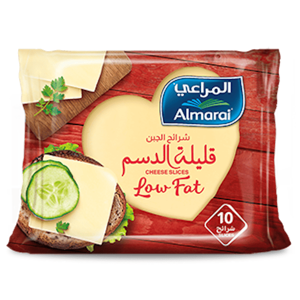 جبنة شرائح الشيدر قليلة الدسم