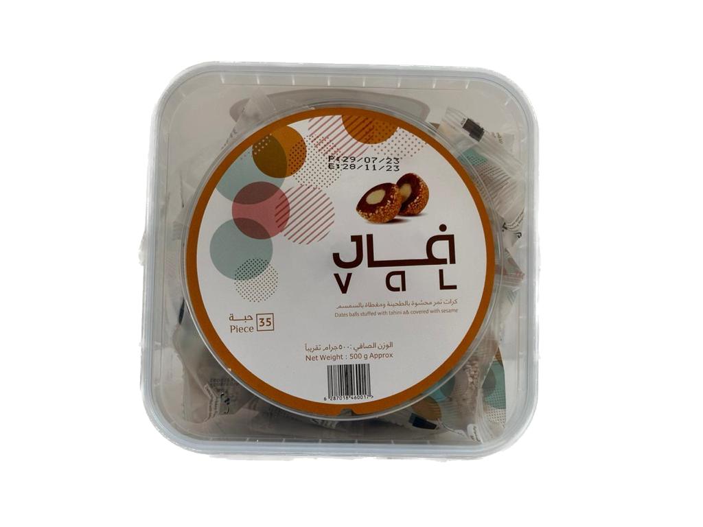 كرات تمر بالطحينة والسمسم من فال