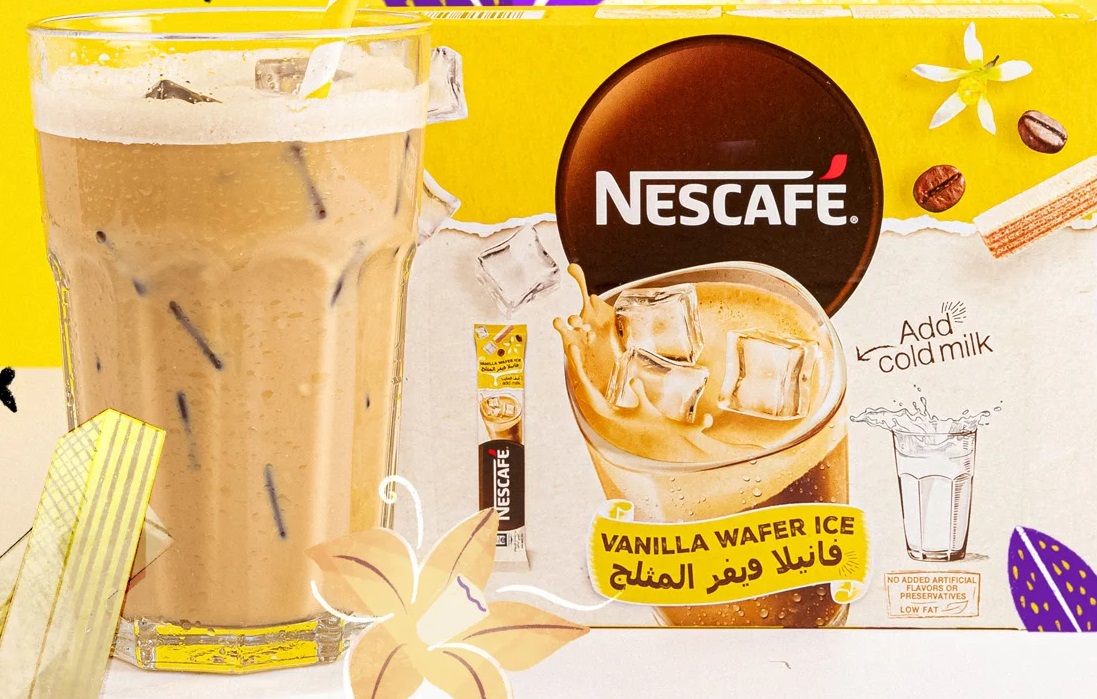 قهوة فانيلا ويفر المثلج نسكافيه