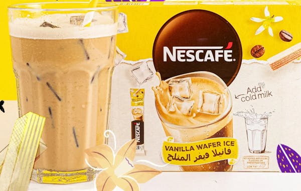 قهوة فانيلا ويفر المثلج نسكافيه