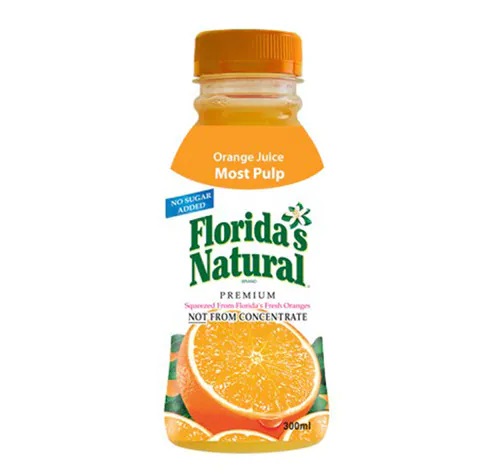 السعرات الحرارية في عصير فلوريدا ناتشورال برتقال مع اللب 300 مل